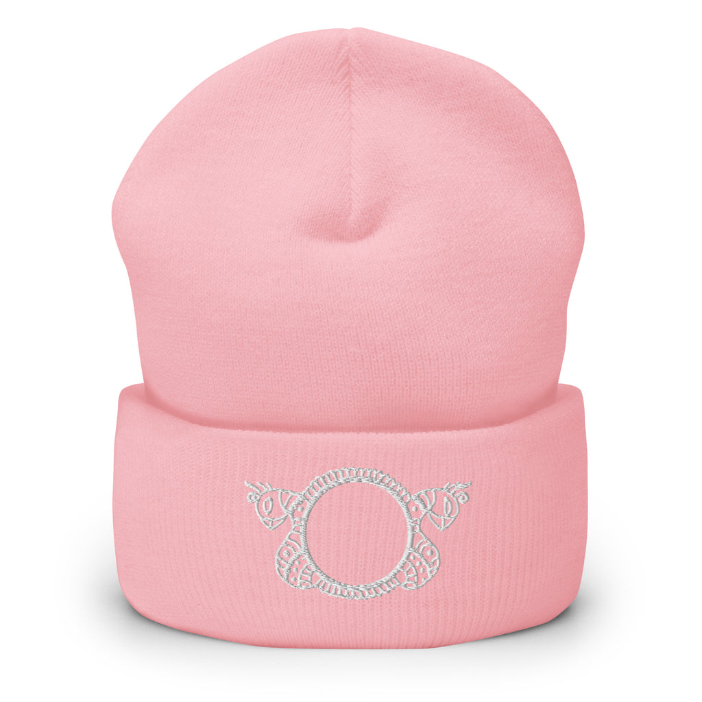 White Illustrated Beanie